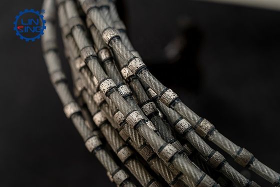 Stone Cutting Diamond Wire Saw with 11.0mm Bead Diameter and 37pcs Beads per Meter