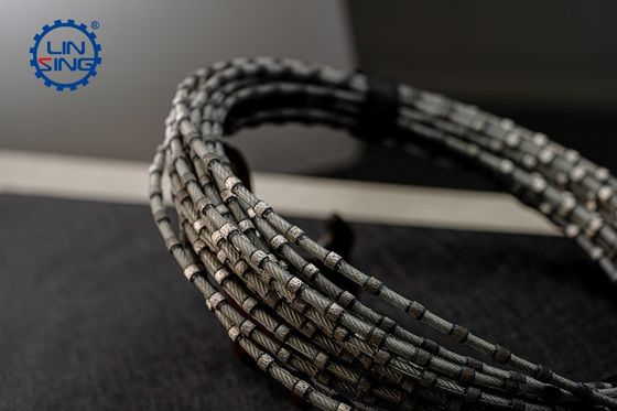 Stone Cutting Diamond Wire Saw with 11.0mm Bead Diameter and 37pcs Beads per Meter