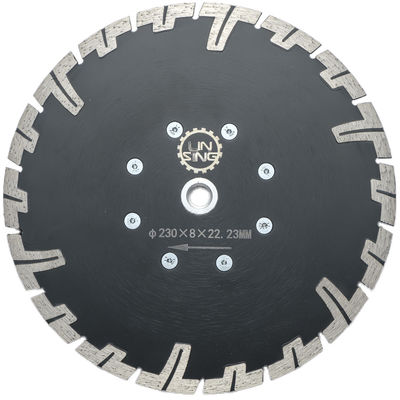 Hot Press D230mm T Type Diamond Tools For Stone Dry Cutting With Protection Teeth