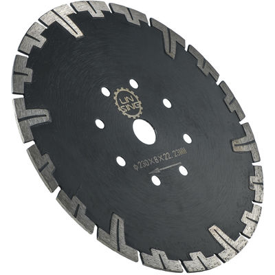 Hot Press D230mm T Type Diamond Tools For Stone Dry Cutting With Protection Teeth