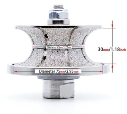 Electroplated Diamond Router Bit V30 D75MM for Precise Stone Profiling and Grinding