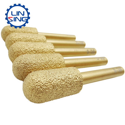45 Mn Body Material Vacuum Brazed End Mill CNC Tools for Stone and Concrete Milling