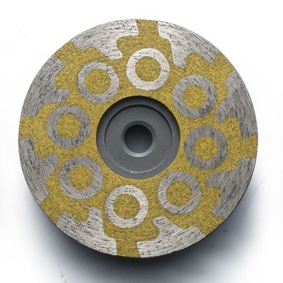 Six Segmented Diamond Powder Cup Wheel for Resin Filled Round Turbo Granite Grinding