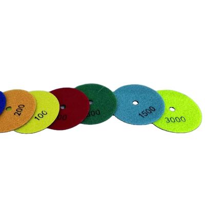 Granite Marble Diamond Resin Polishing Pad Sandpaper Wet White Buff 3 Step Pad 100mm 125mm Tool