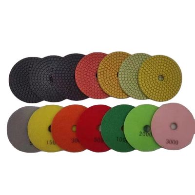Granite Marble Diamond Resin Polishing Pad Sandpaper Wet White Buff 3 Step Pad 100mm 125mm Tool
