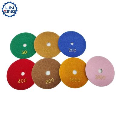 Granite Marble Diamond Resin Polishing Pad Sandpaper Wet White Buff 3 Step Pad 100mm 125mm Tool