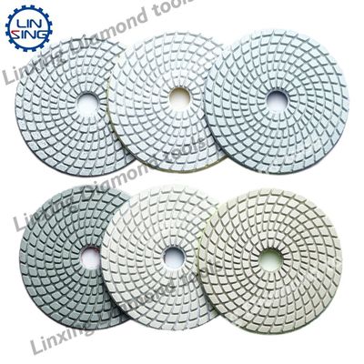 Granite Marble Diamond Resin Polishing Pad Sandpaper Wet White Buff 3 Step Pad 100mm 125mm Tool